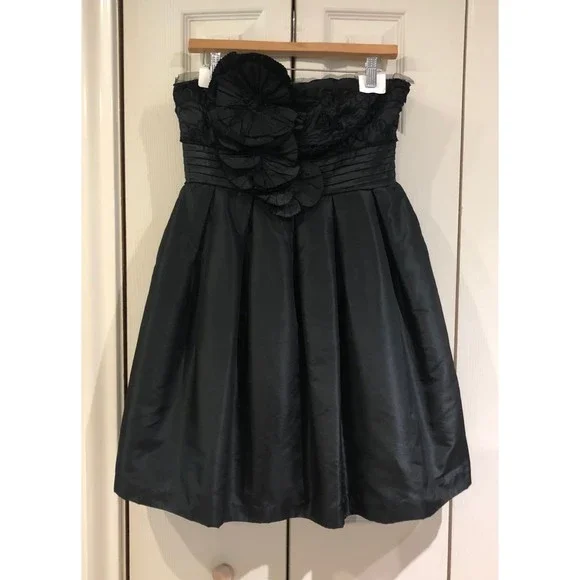 Black Vivienne Tam Silk Taffeta Statement Flower Strapless Cocktail Dress 6 - Picture 2 of 12